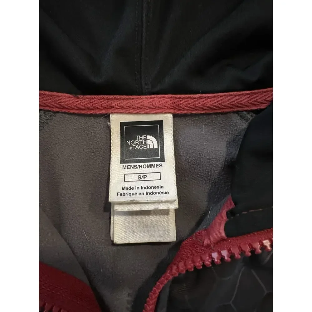 The North Face Jacket Hoodie Fleece Men’s Size S Black Gray Hexagon Cube Grid